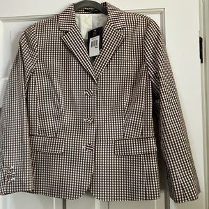 Hilfiger brown and white checked blazer